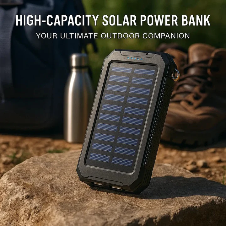 Large Waterproof Portable Solar Charger Bank