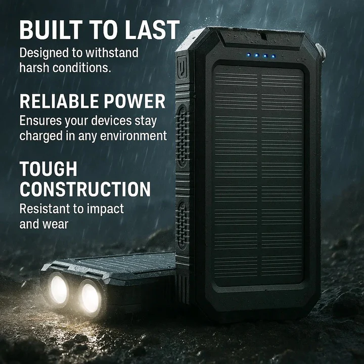 Large Waterproof Portable Solar Charger Bank