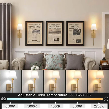 Battery Powered LED Wall Lamp Set of 2