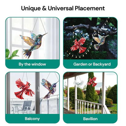 Colorful Bird Window Decor