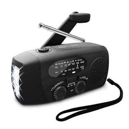 Portable Solar Powered Radio with Battery Charger