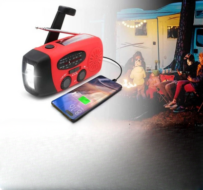 Portable Solar Powered Radio with Battery Charger