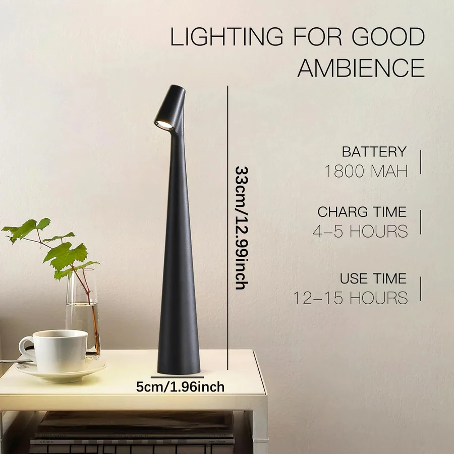 LED Reading Lamp with 3 Color Touch Dimmer