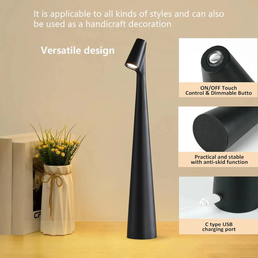 LED Reading Lamp with 3 Color Touch Dimmer
