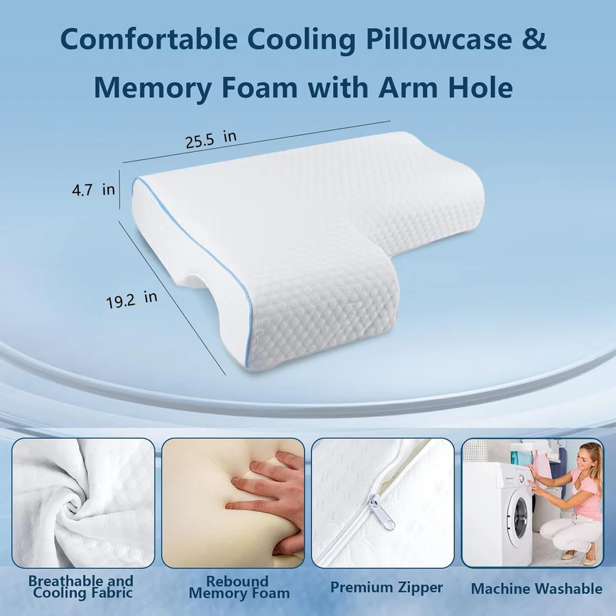 Contour Couple Pillow with Armrest and Memory Foam