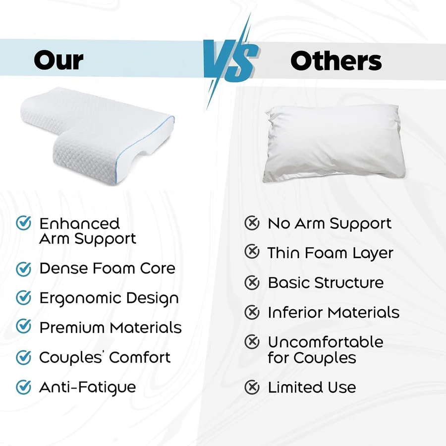 Contour Couple Pillow with Armrest and Memory Foam