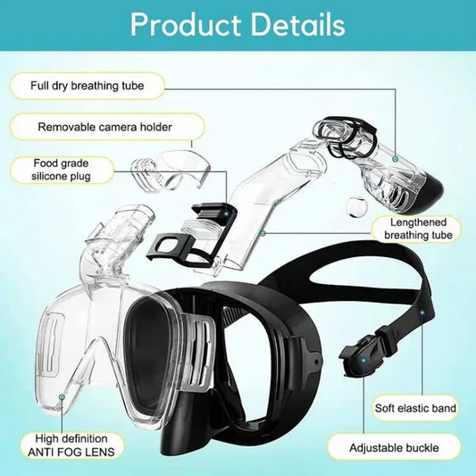 Anti-Fog Snorkel Mask with Dry Top - Cofik