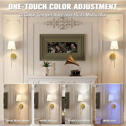 Battery Powered LED Wall Lights (Pair)