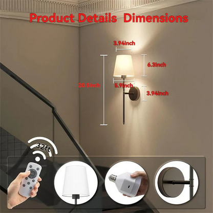 Battery Powered LED Wall Lights (Pair)