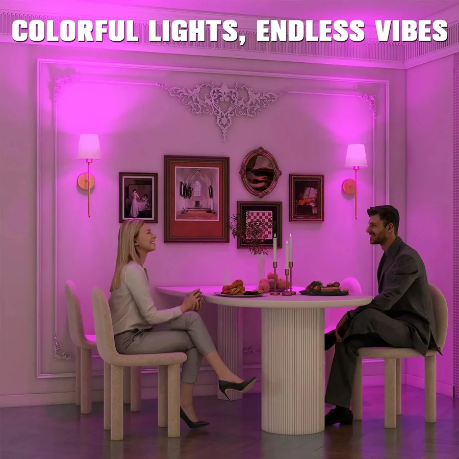 Battery Powered LED Wall Lights (Pair)