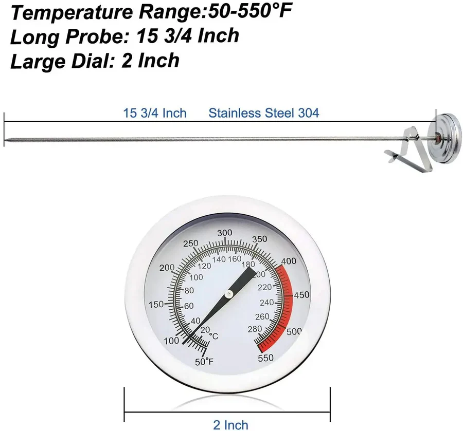 Accurate Digital Deep Fryer Thermometer with Long Probe
