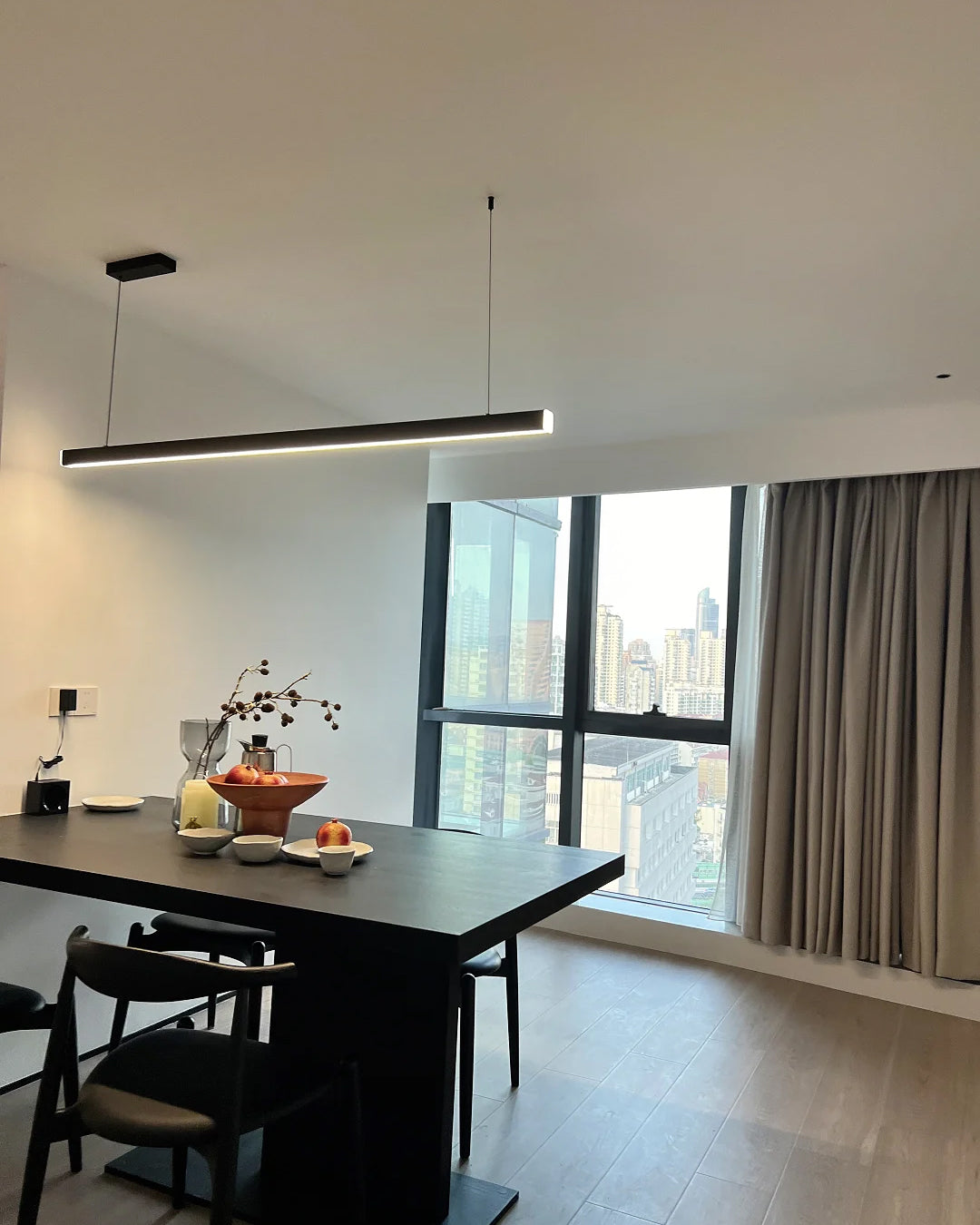 Sleek Metal Kitchen Island LED Pendant Light