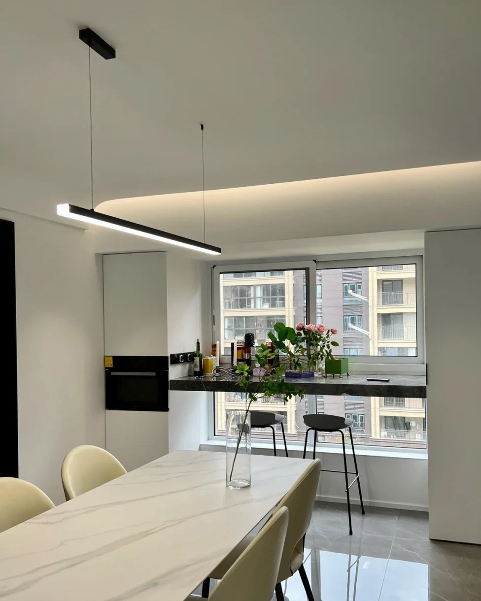 Sleek Metal Kitchen Island LED Pendant Light