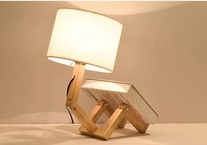 Stylish Wood Desk Lamp with Storage