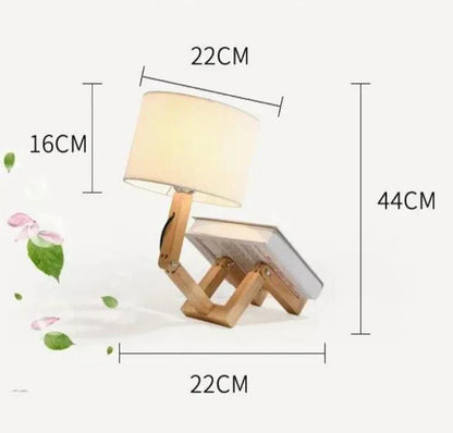 Stylish Wood Desk Lamp with Storage