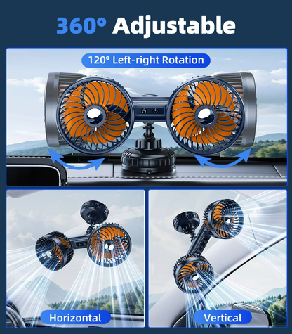 Portable Car Air Fan with Rechargeable Battery