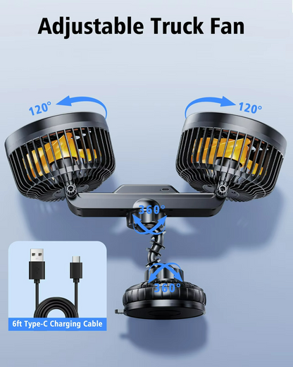 Portable Car Air Fan with Rechargeable Battery
