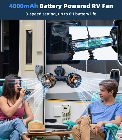 Portable Car Air Fan with Rechargeable Battery