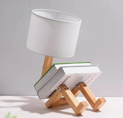 Stylish Wood Desk Lamp with Storage