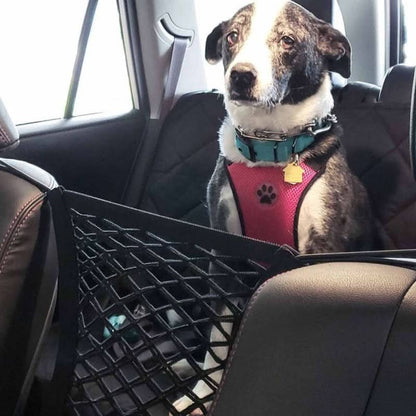 Car Safety Net with Pet Storage Compartment
