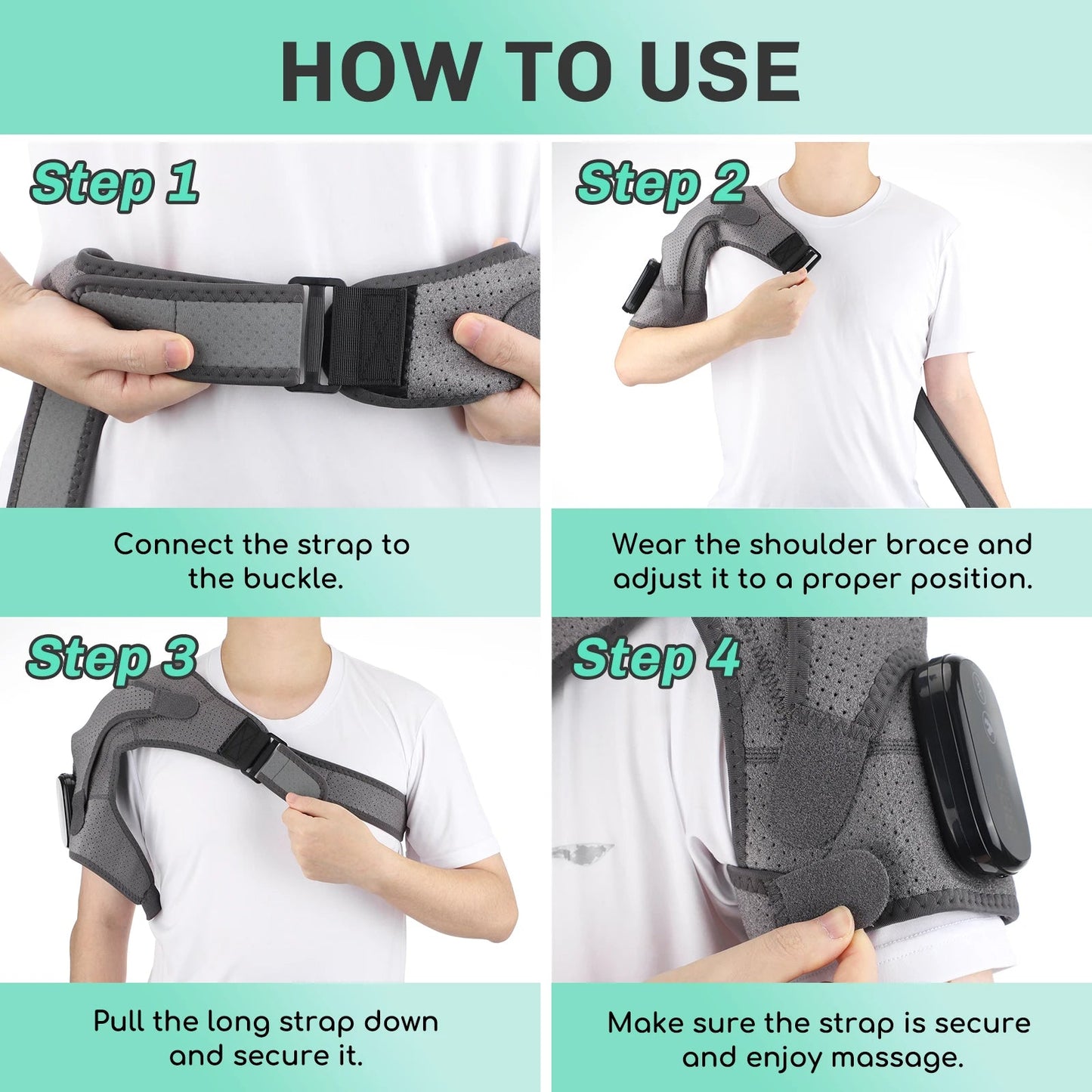 Relaxing Heat Vibration Shoulder Massager