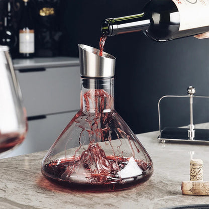Large Glass Wine Pourer and Aerator Set