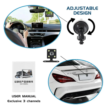 Compact 4 LCD Front Rear View Dash Camera
