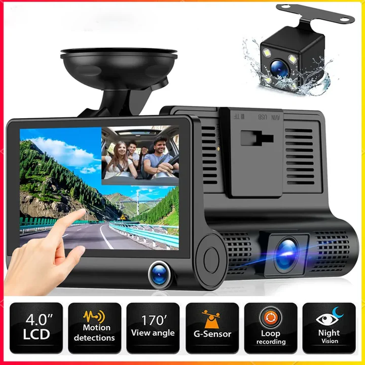 Compact 4 LCD Front Rear View Dash Camera