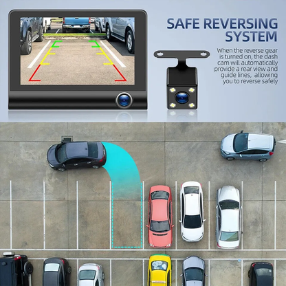 Compact 4 LCD Front Rear View Dash Camera