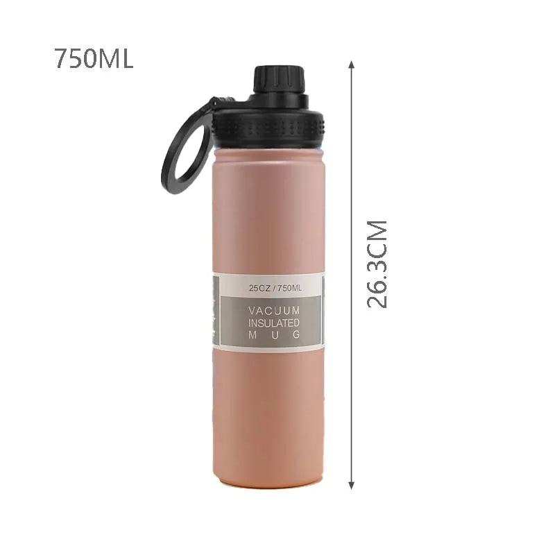 Thermal Stainless Steel Water Bottle with Phone Stand - 750ml