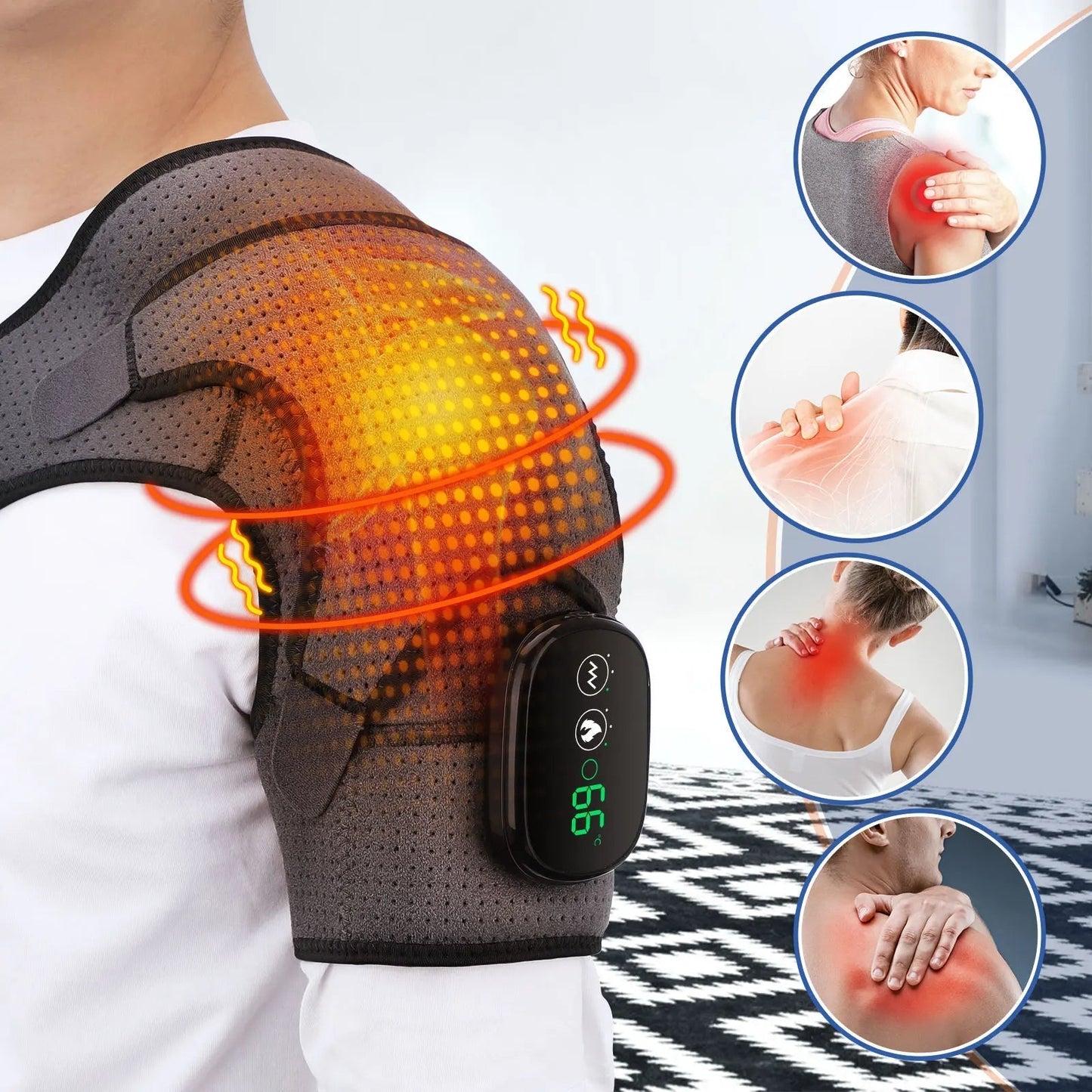 Relaxing Heat Vibration Shoulder Massager - Cofik