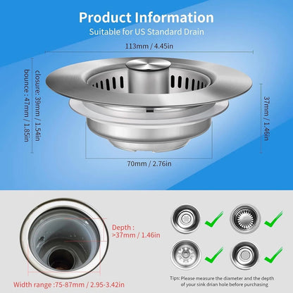 Durable Stainless Steel Sink Drain Filter