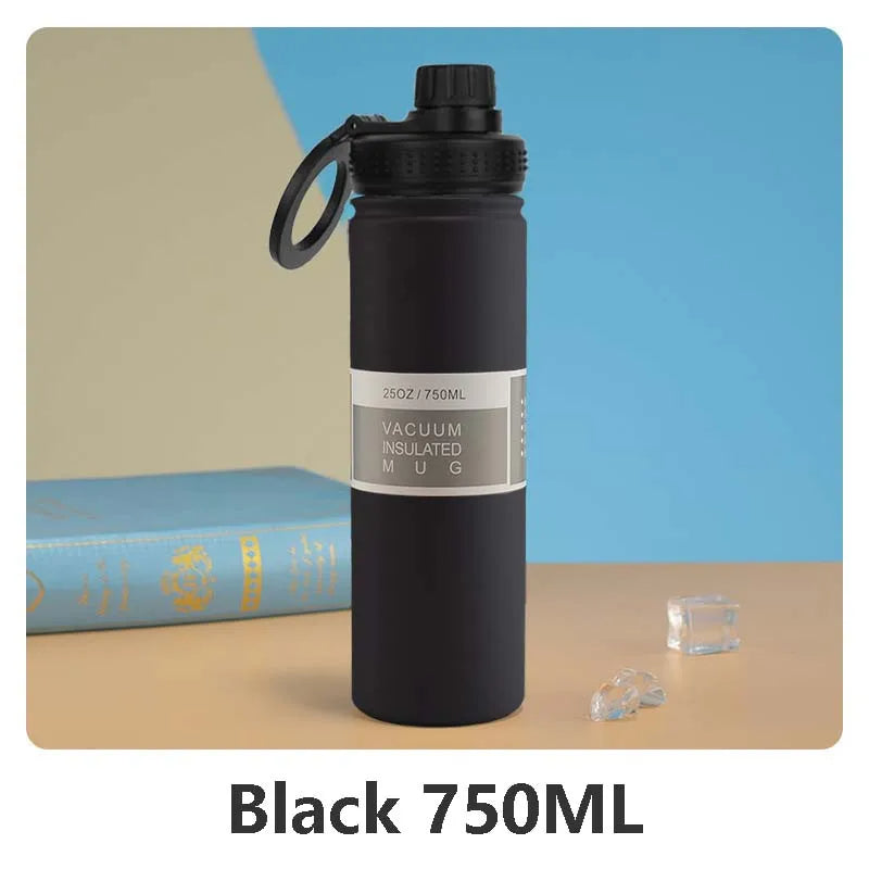 Thermal Stainless Steel Water Bottle with Phone Stand - 750ml