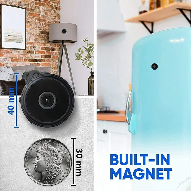 Compact Wi-Fi Magnetic Spy Camera with Live Audio Video