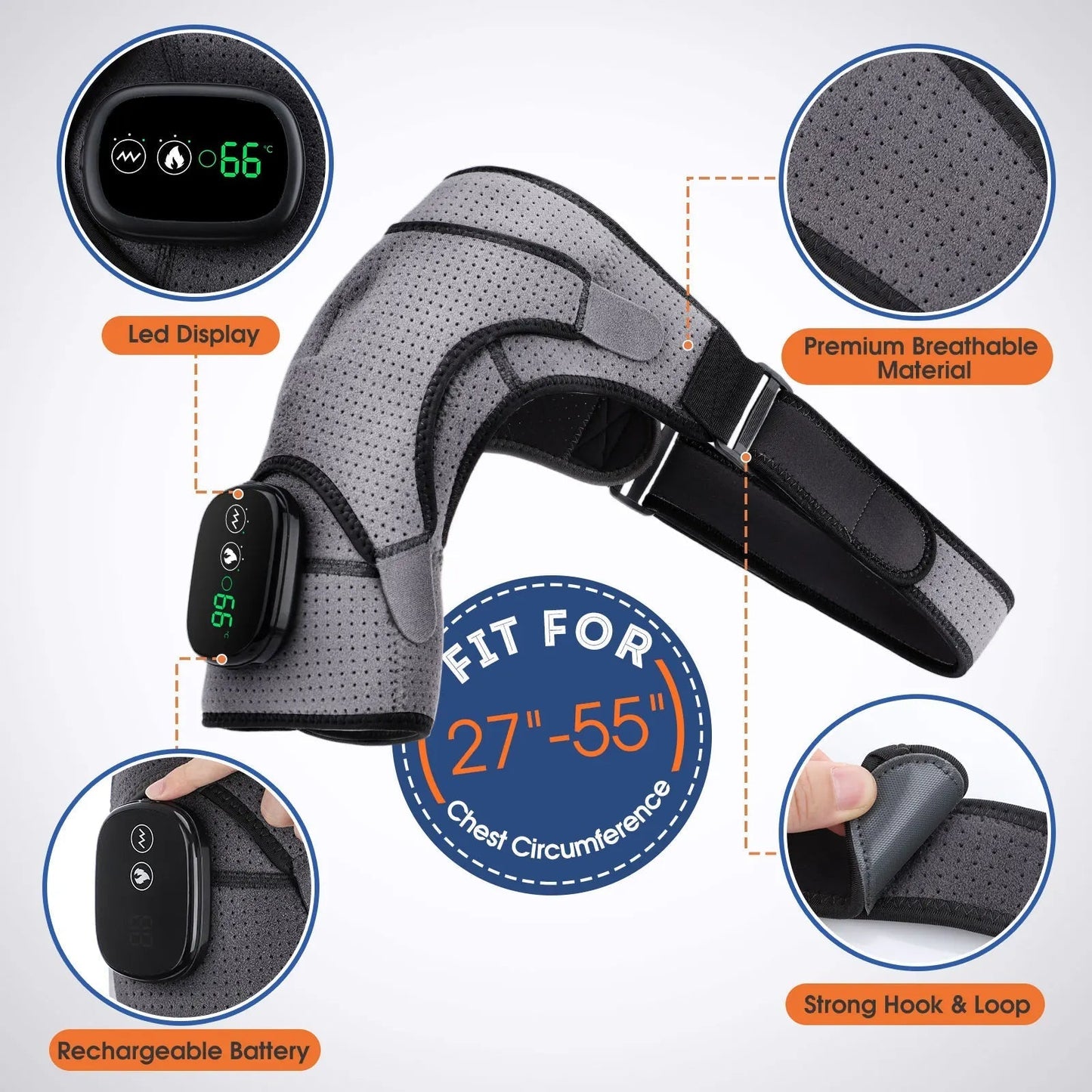 Relaxing Heat Vibration Shoulder Massager