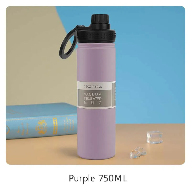Thermal Stainless Steel Water Bottle with Phone Stand - 750ml