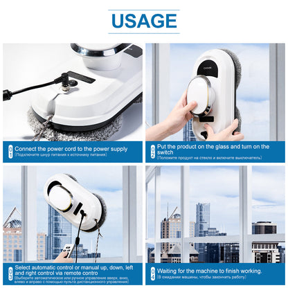 Automatic Glass Cleaning Robot with Remote
