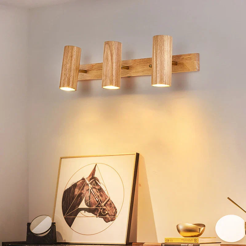 Rustic Wooden LED Wall Light for Home