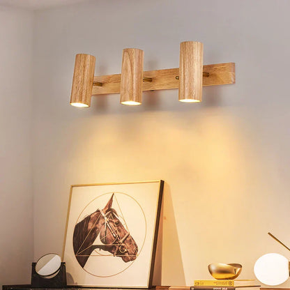 Rustic Wooden LED Wall Light for Home