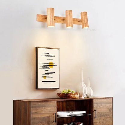Rustic Wooden LED Wall Light for Home