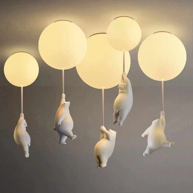 Colorful Teddy Bear Ceiling Light