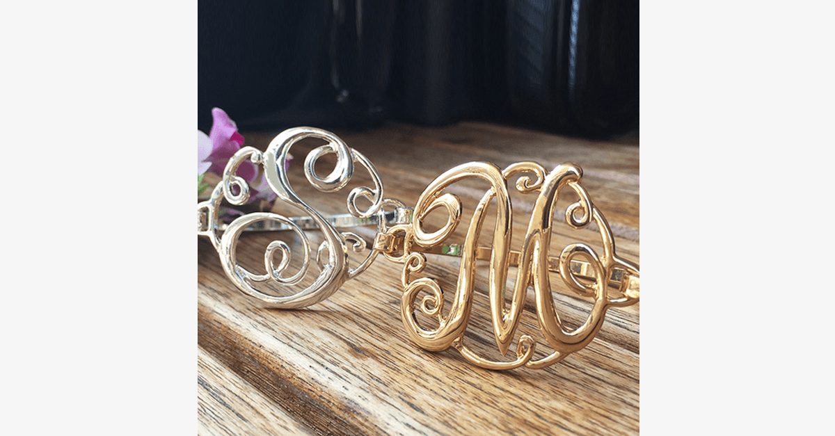 Personalized Initial Script Chain Bracelet
