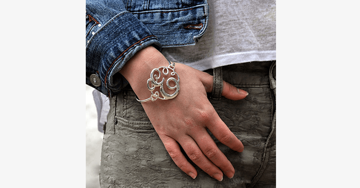 Personalized Initial Script Chain Bracelet