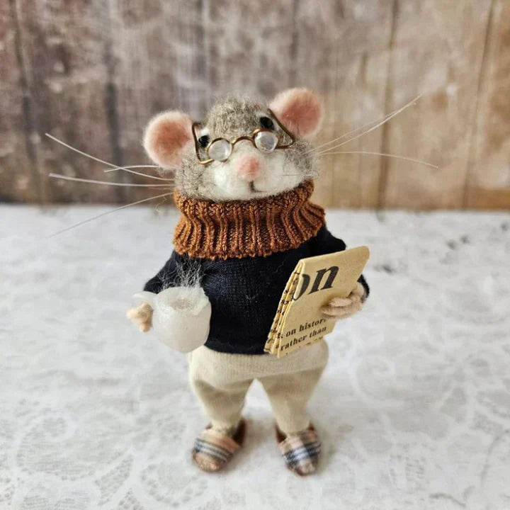 Felt Christmas Mouse Ornament Handmade Wool Decoration