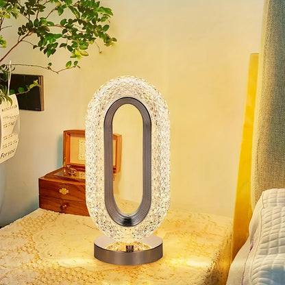 Sleek Crystal Oval Desk Lamp - Cofik