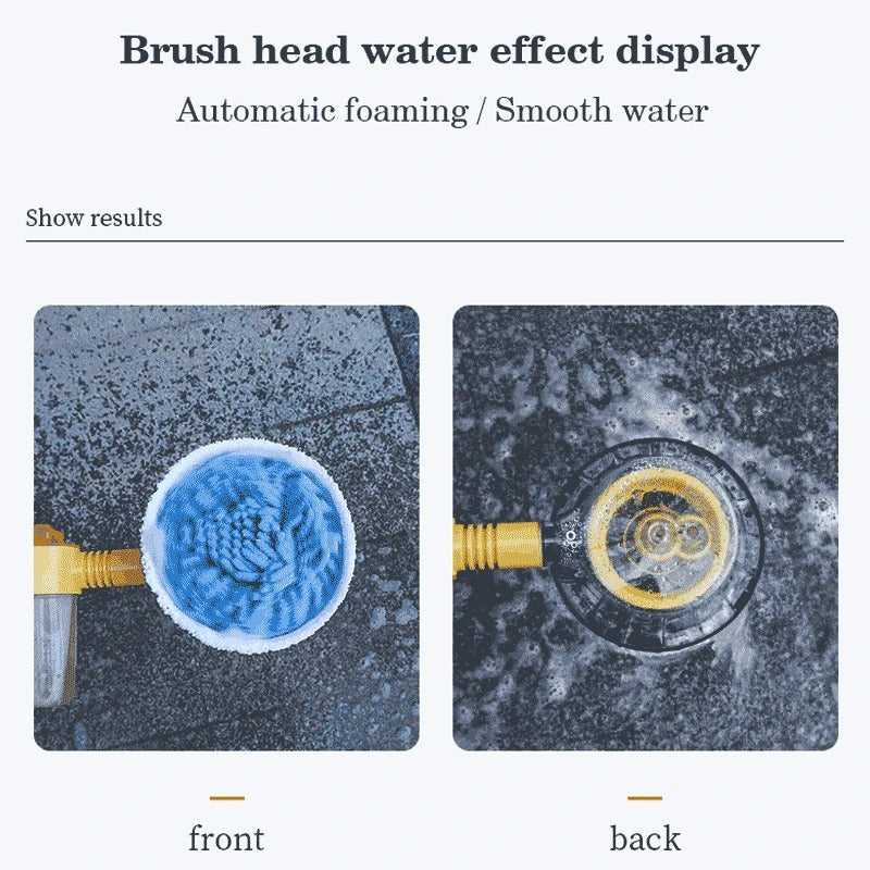 Turbo Car Wash Brush with Soap Dispenser & Long Handle