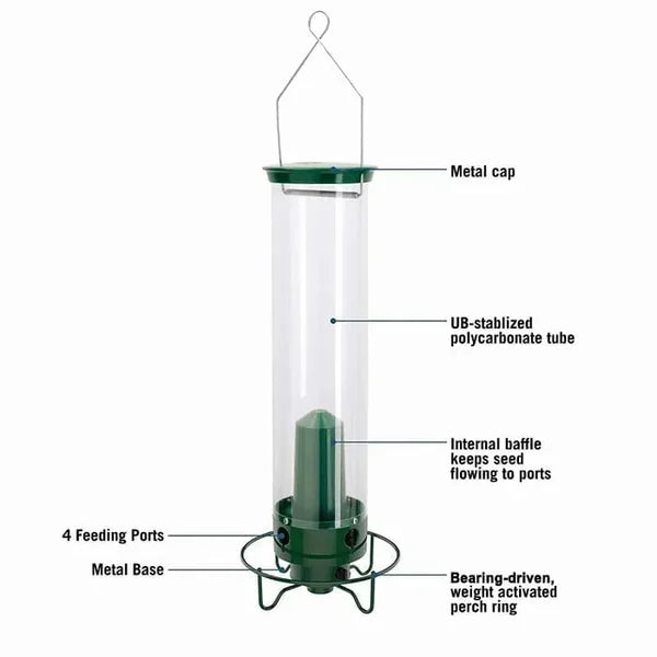 Wild Bird Feeder with Spin Tray and Large Seed Capacity