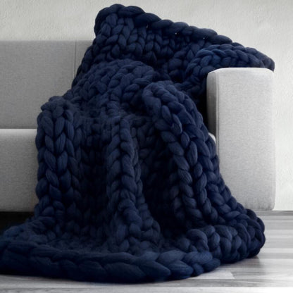 Thick Cozy Knitted Throw Blanket