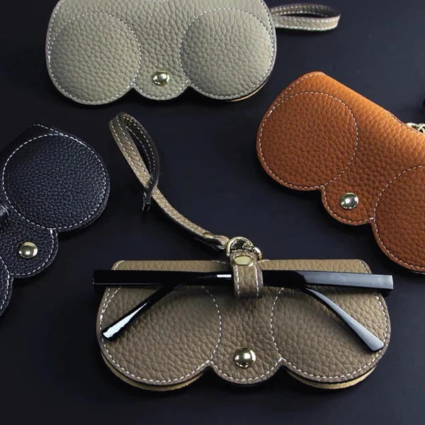 Protective Genuine Leather Sunglasses Pouch