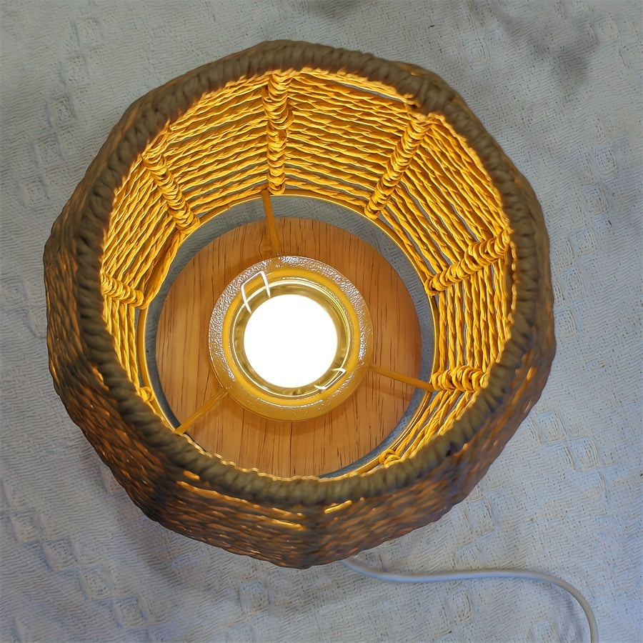 Rustic Wooden Table Lamp with LED Light